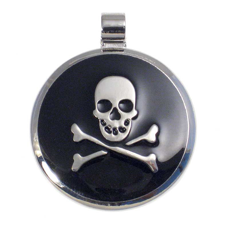 Skull and Crossbone Jewelry Tag, - Lucky Pet